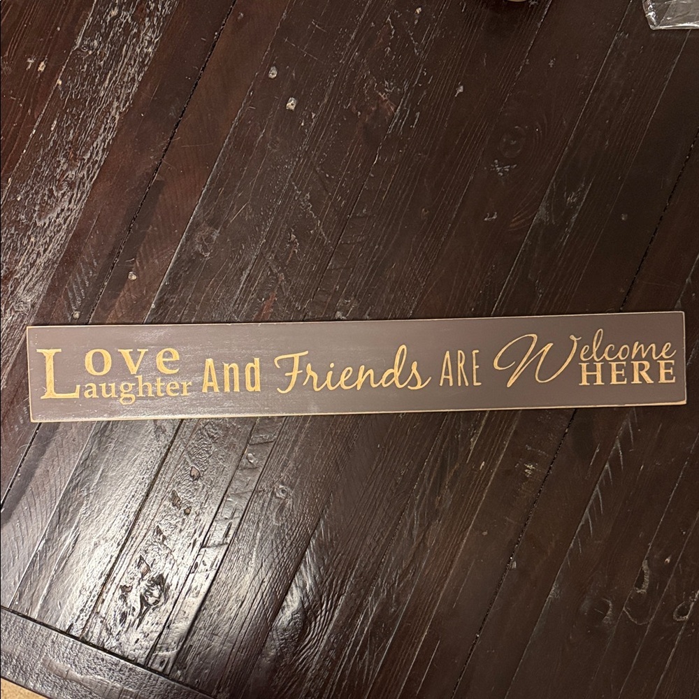 Brown and Gold Welcome Wall Sign